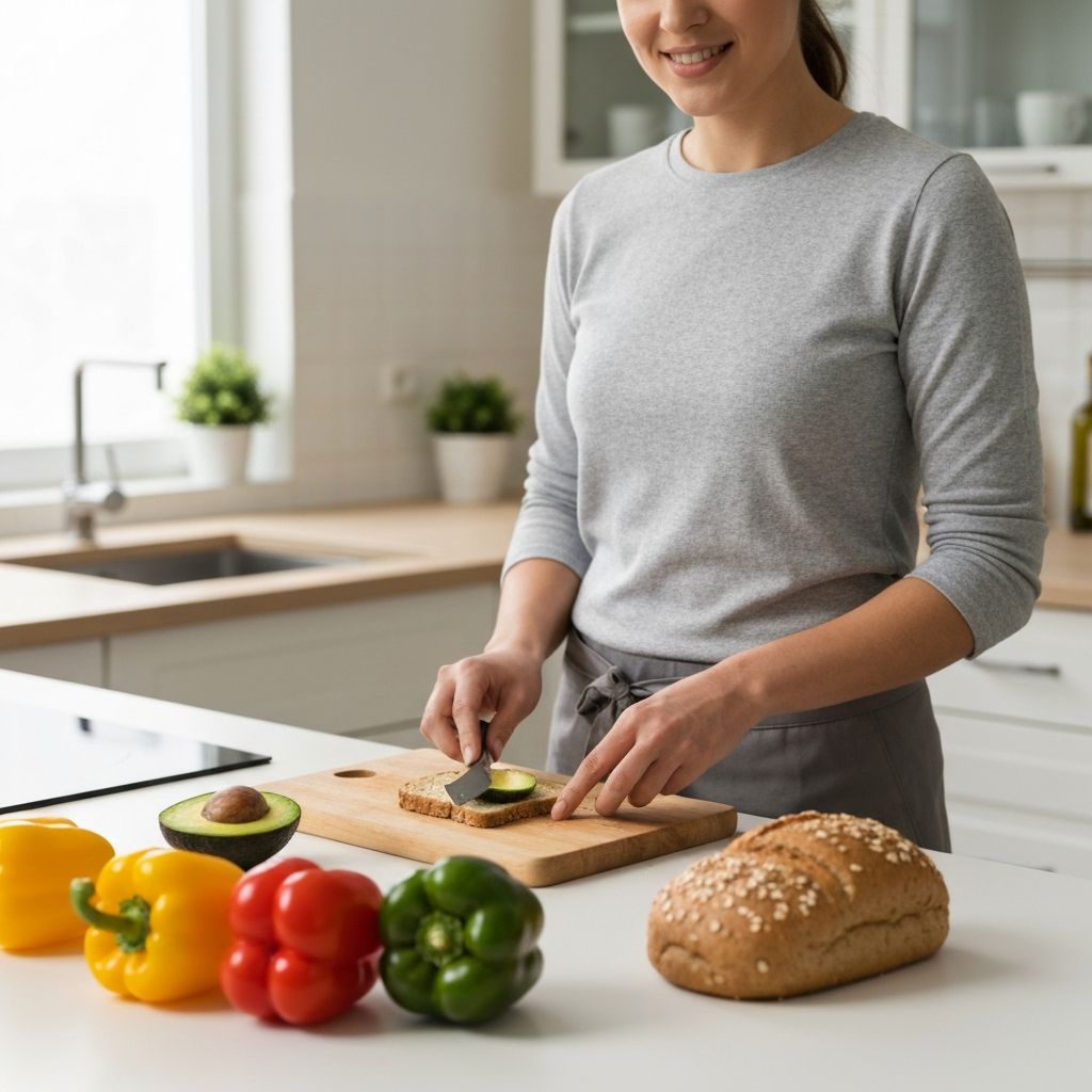 Person preparing a simple lunch at home